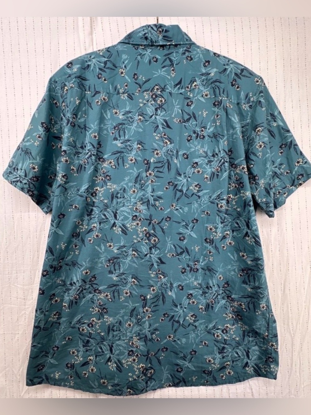 Roark Classic Fit Button Front Shirt Blue Tropical Short Sleeve Men’s Size Large - Picture 4 of 6